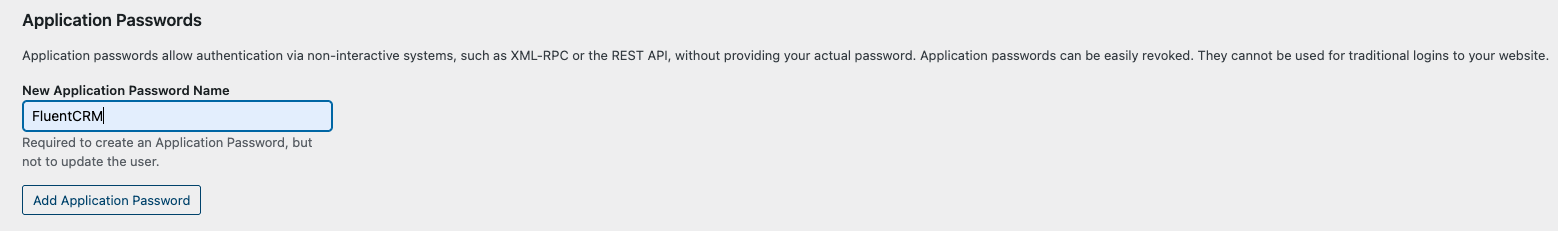 WordPress Application Passwords