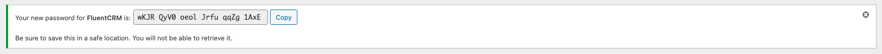 Generated Application Password